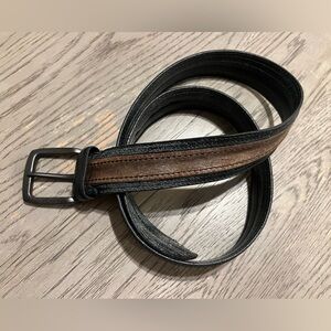 Men's Black and Brown Leather Belt